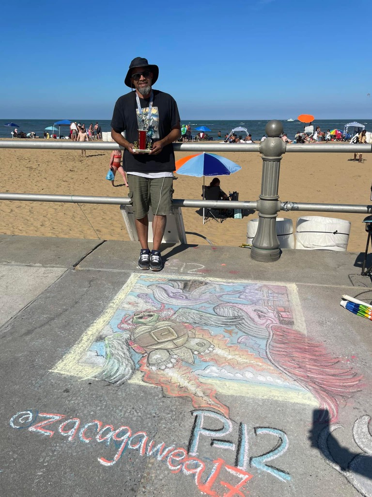 Aero-Nautical Skirmish artwork completed at Chalk the Walk